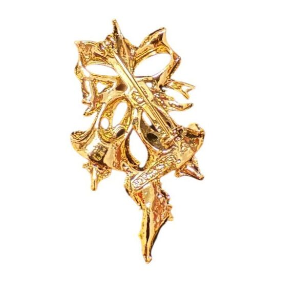 Vintage Holiday Pins by Gerrys Set of 2 Candy Cane Brooch & Bells & Holly Brooch - Picture 8 of 8